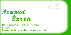 armand barta business card